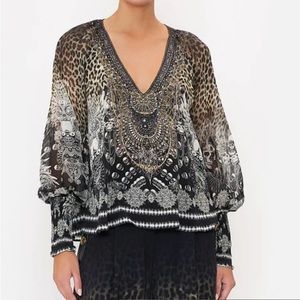 Camilla Order Of Disorder Shirred Cuff Blouse